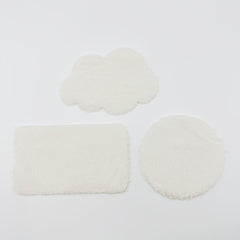3pcs Mini Plush Rug Set Doll Micro Simulation Floor Mat for Dollhouse