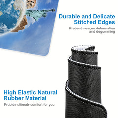 Printed Washable Mouse Pad for Office Laptops - Non-slip Rubber Base