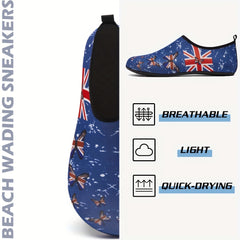 UK Flag Water Shoes Butterfly Print Lightweight Aqua Swim Socks