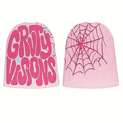 Spider Web Letter Jacquard Beanie Reversible Y2K Hip Hop Couple Knitted
