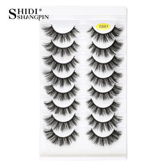 8 Pairs Fluffy Wispy 3D Faux Mink False Eyelashes Extension