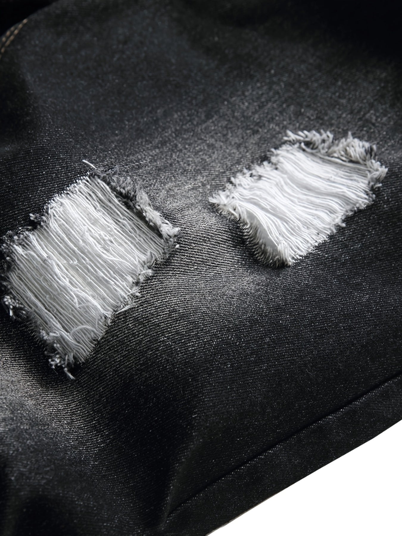 Men's Ripped Denim Shorts for Outdoor Hiking