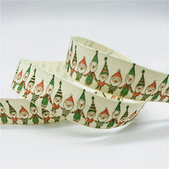 5Yards 15mm Christmas Cotton Ribbon, Party Decor, Gift Wrap