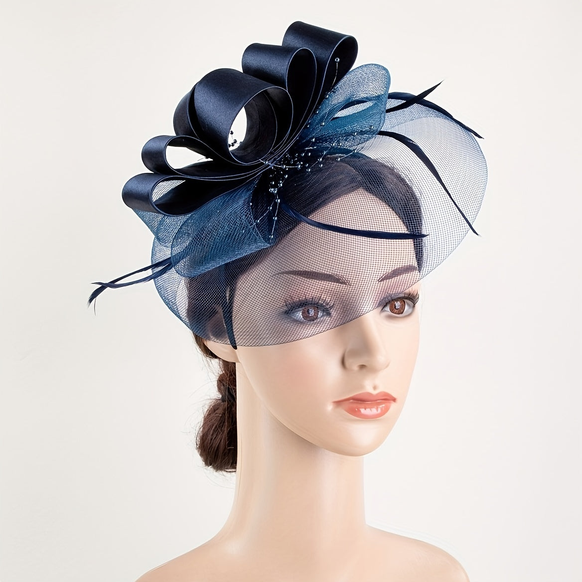 Women Flower Headband Feather Head Piece For Party Birthday Horce Race