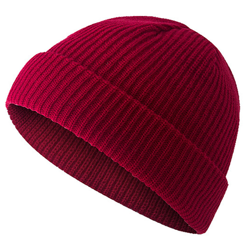 Women's Slouchy Knit Beanie Cap Warm Winter Acrylic Roll up Edge Skull