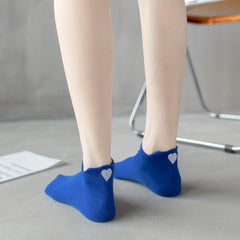 6 Pairs Embroidery Pattern Low Cut Ankle Socks Women's Stockings