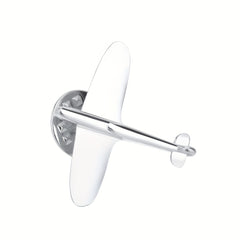 Silver Retro Airplane Brooch Men Electroplating Gift Pin Metal Brooch