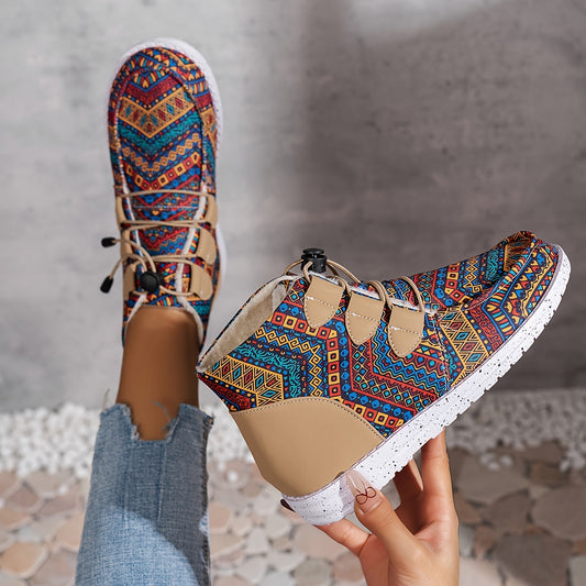 Geometric Print Tube Snow Boots Women's Footwear