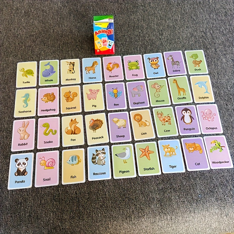 Visual Word Flashcards Set - Letters, Animals, Fruits, Colors, Body Parts