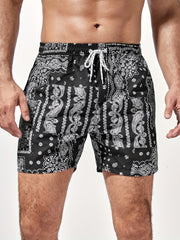 Men's Quick Dry Hawaiian Board Shorts Coconut Tree Swim Trunks