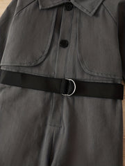 Toddler Boy's Cargo Jumpsuit with Belt
