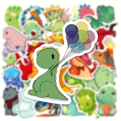 50 Cartoon Dinosaur Series Graffiti Stickers for Various Surfaces