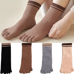 4 Pairs Comfortable Breathable Crew Length Toe Socks Women's Stocki