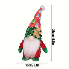 Sequin Gingerbread Doll Christmas Gnomes Plush Decor