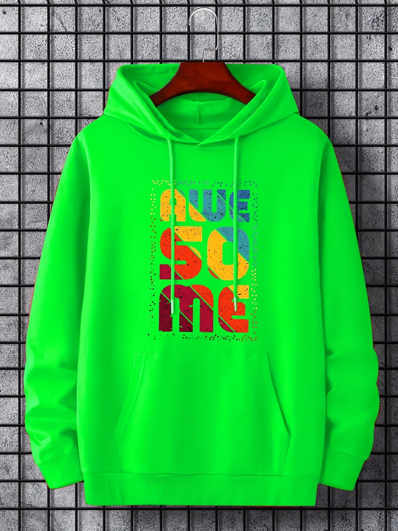 Men's Graphic Pullover Hoodie with Kangaroo Pocket