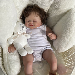 Realistic 19 Inch Reborn Doll Soft Cloth Body Implanted Hair Painted Veins