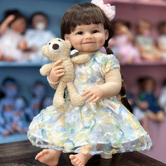22 Inch Reborn Girl Doll Soft Full Body Vinyl Baby Doll