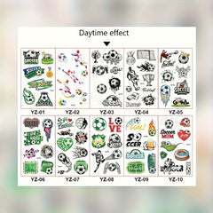 10pcs Glow in the Dark Football Tattoo Stickers - Fan Favorite