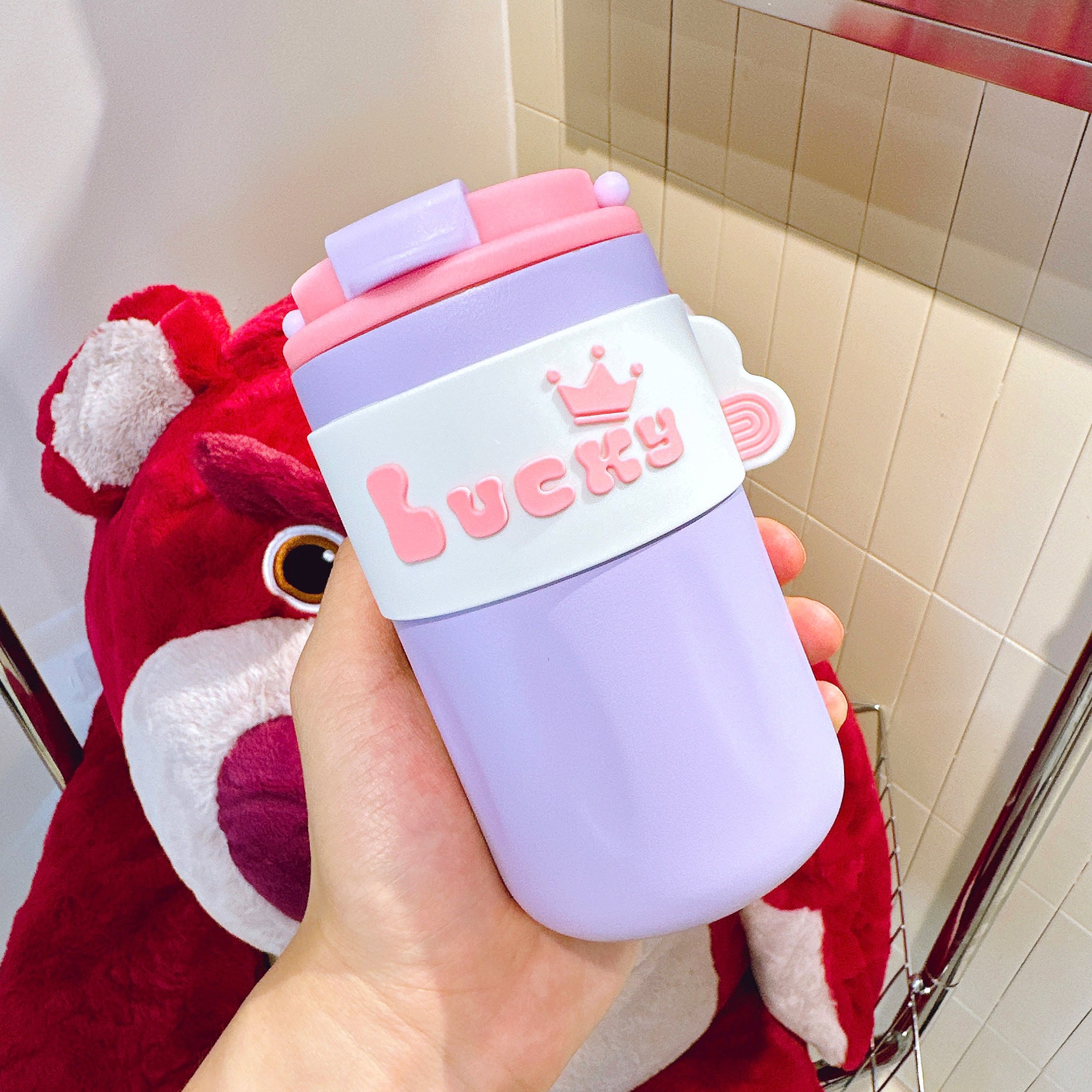 420ml Lucky Insulation Cup Girl Portable Stainless Steel Water Cup