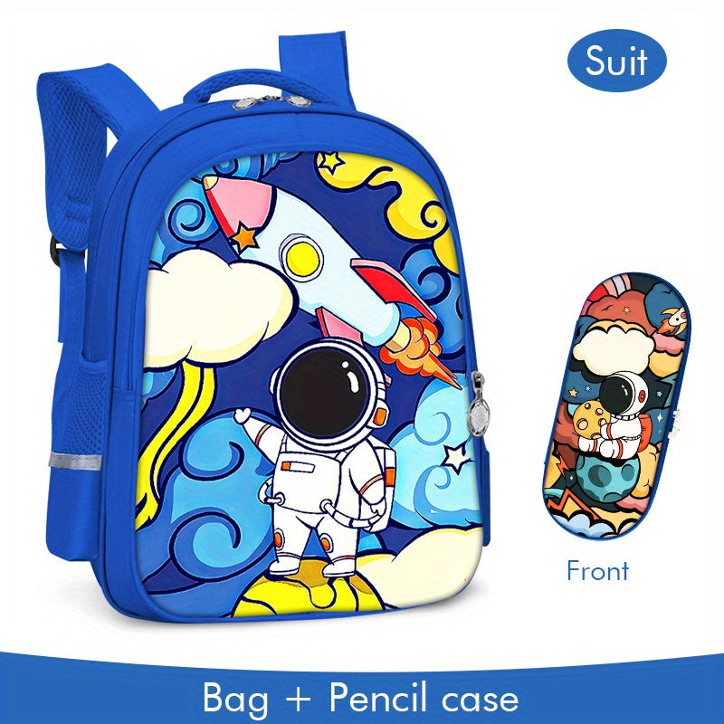 Rocket Moon Astronaut Schoolbag Laptop Bags Outdoor Sports Backpack