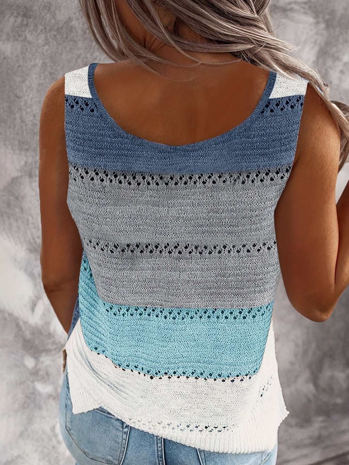 Sleeveless Knitted Tank Top Casual Women's Clothing