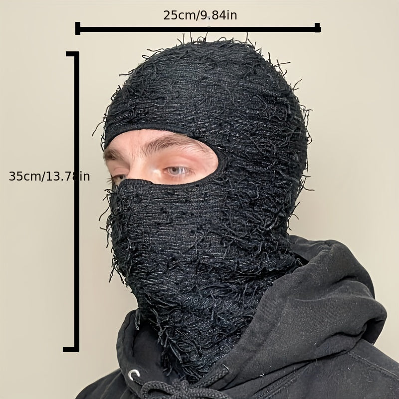 Y2K Tassel Balaclava Solid Hip Hop Ski Mask Warm Knit Hat Unisex Beanie