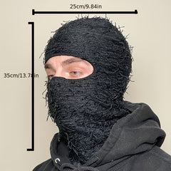 Y2K Tassel Balaclava Solid Hip Hop Ski Mask Warm Knit Hat Unisex Beanie