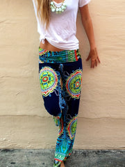 Floral Print Wide Leg Pants Beach Summer Casual Loose Pants