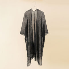 Street Spring Summer Solid Tassel Cardigan Shawl