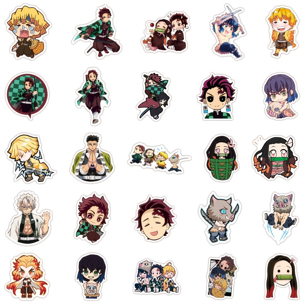 50pcs Anime Vinyl Waterproof Sticker Packs For Skateboard Luggage Laptop Bottle