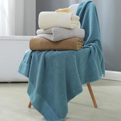 Soft Absorbent Bath Towel 55x27.6-inch Solid Thick Cotton Bathroom Towel