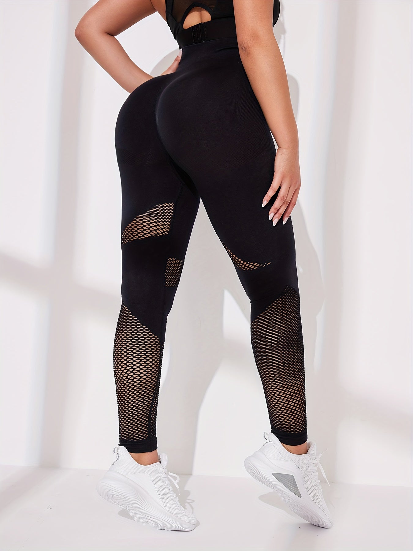 Mesh Seamless Yoga Pants High Waist Butt Lifting Legging