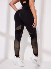 Mesh Seamless Yoga Pants High Waist Butt Lifting Legging