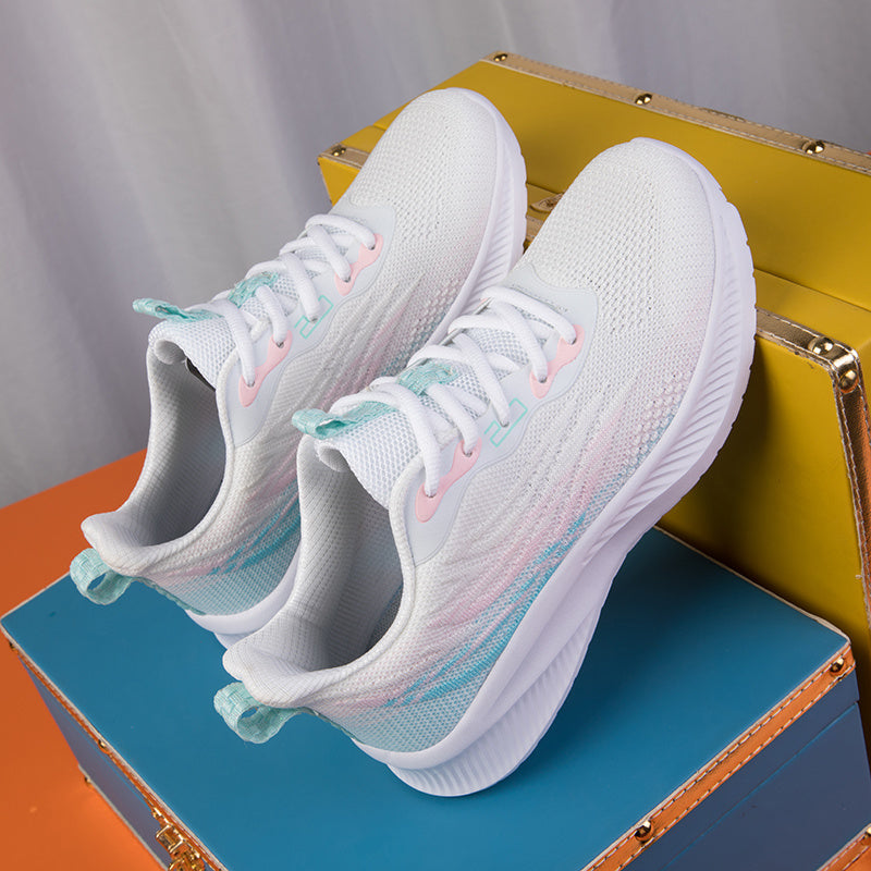 Women's Lightweight Casual Sneakers Flying Woven Lace-up Shoes