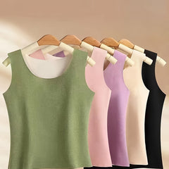 5 Pcs Seamless Thermal Underwear Top Soft Sleeveless Slim Fit Women's Lingerie