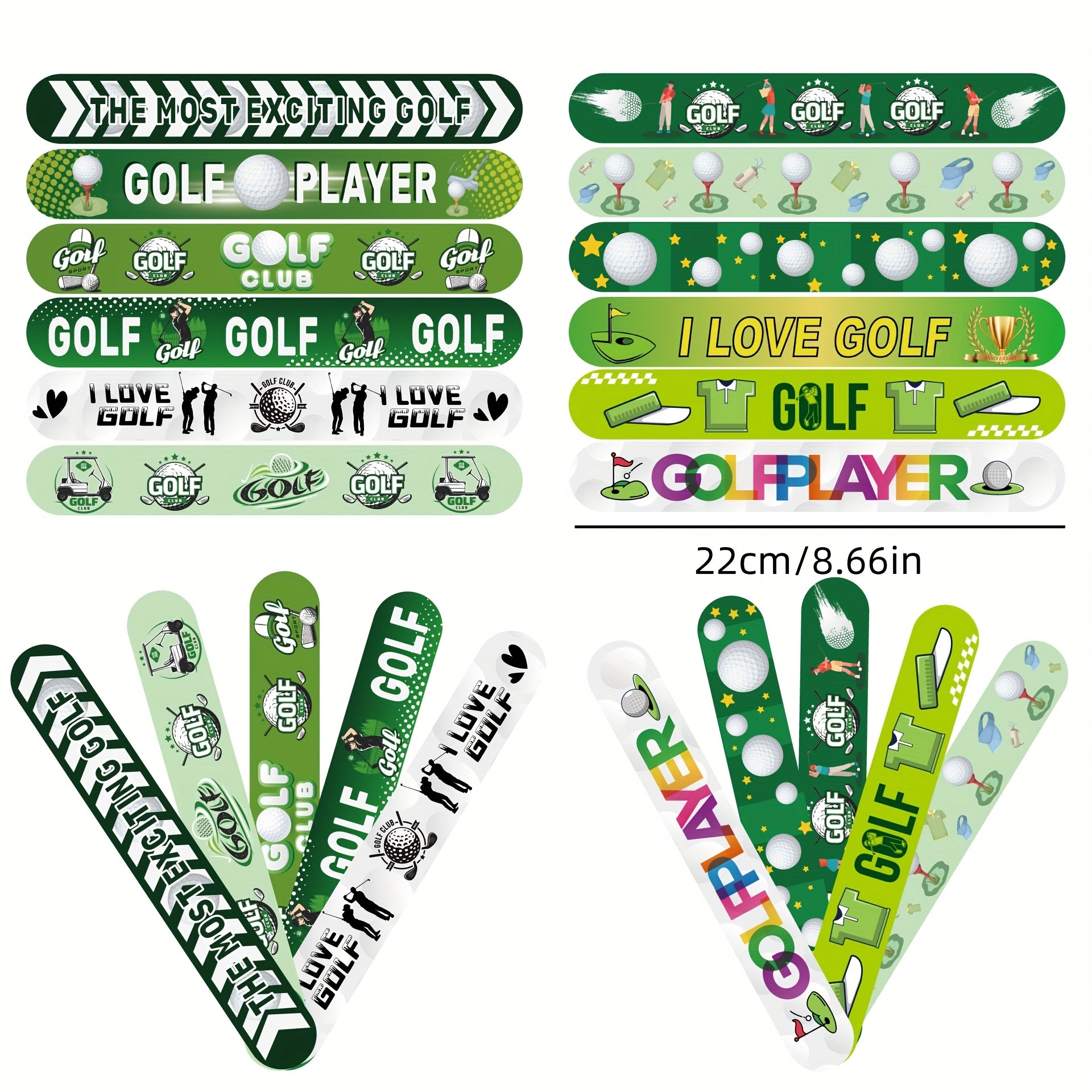 24pcs Golf Party Bracelets Green Scheme Golf Birthday Party Favors