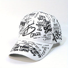 Graffiti Print Baseball Cap Unisex Hip Hop Cotton Dad Hats