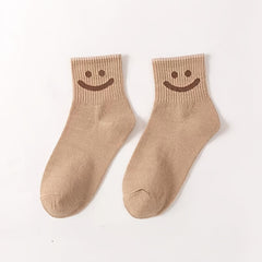 5 Pairs Smiling Face Thermal Socks for Winter Women's