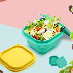 Outdoor Picnic Camping Foldable Silicone Bowl with Cover Dishwasher Safe