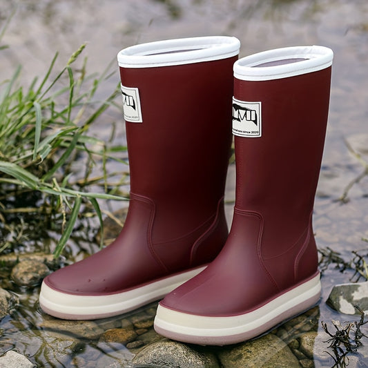 Solid Quick Drying Flat Rain Boots Waterproof Non Slip Thickened Outdoor PVC Cas