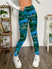 Graffiti Print Skinny Leggings Stretchy Casual Women's Clothing