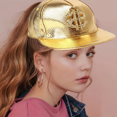 3pcs Hip Hop Costume Set Rapper Hat Sunglasses Dollar Sign Pendant Necklaces