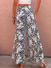 Floral Print High Rise Wide Leg Pants