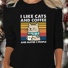 Cartoon Cat Print Lounge Top