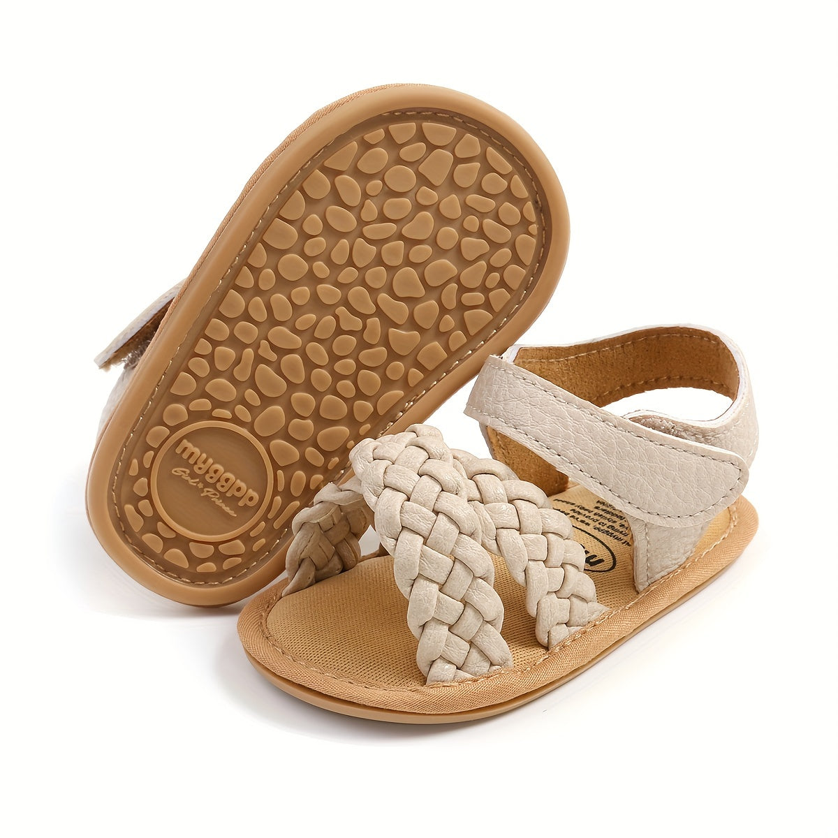 Baby Girls Braided Strap Sandals Hook & Loop Infant Summer Shoes