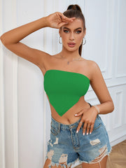 Textured Tube Crop Top Backless Lace Up Top Women's Lingerie