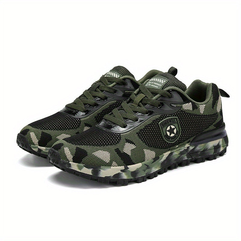 Men's Lace-up Camouflage Sneakers Lightweight Breathable Athletic Shoes