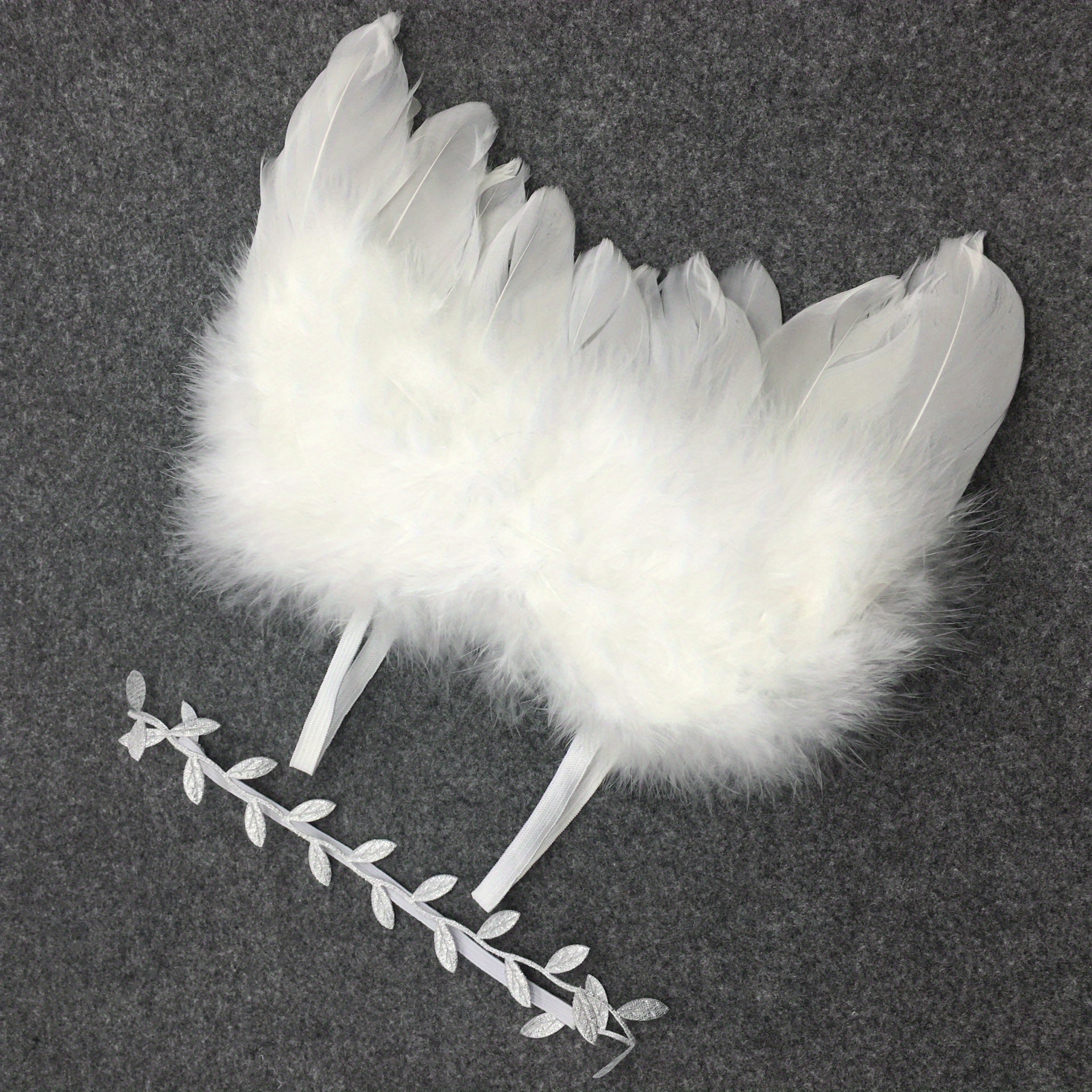 Newborn Angel Feather Leaf Hairband Set