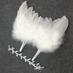 Newborn Angel Feather Leaf Hairband Set