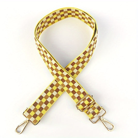 Colorful Check Adjustable Purse Strap Removable Wide Durable Nylon Handbag Belt